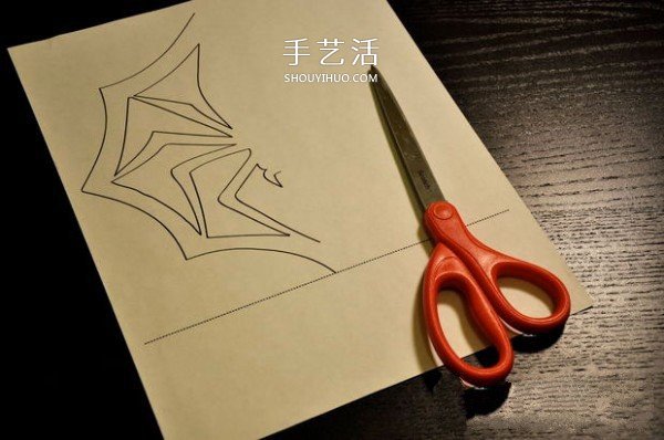万圣节蜘蛛剪纸的教程 含蜘蛛图纸下载打印