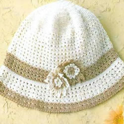 田园风帽子的编织图解 钩针编织甜美毛线帽子