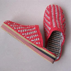 用棒针平针手工编织保暖拖鞋的方法图解