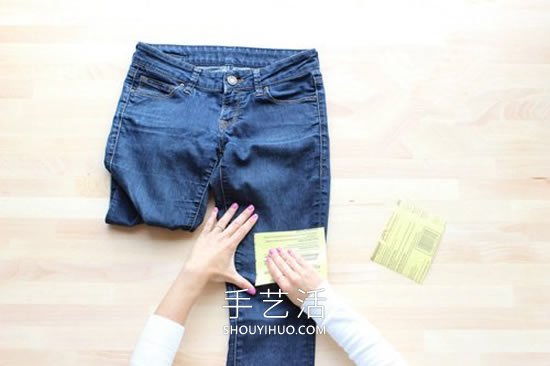 DIY改造破洞牛仔裤的方法图解教程