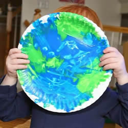 地球日手工制作美丽的纸盘地球