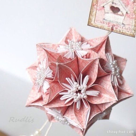 美轮美奂的手工折纸花球作品欣赏(六)
