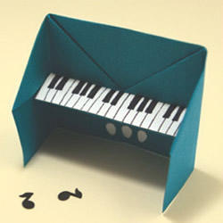 简单钢琴的折法步骤 手工折纸钢琴图解教程