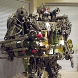 牛人DIY变形金刚机器人模型红酒架