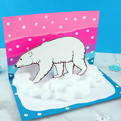 自制冬天北极熊立体卡片的方法图解教程