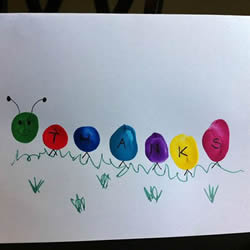 简单的幼儿手指画 做一张可爱的感恩节贺卡