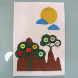 手工纽扣贺卡制作图片 可爱的儿童贺卡制作