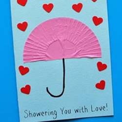 可爱简单的母亲节卡片DIY 天上下起了爱心雨！