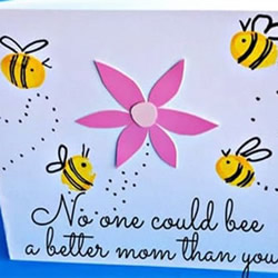勤劳的妈妈像蜜蜂！母亲节蜜蜂采蜜贺卡制作