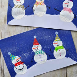 可爱雪人！幼儿手工制作新年卡片的做法教程