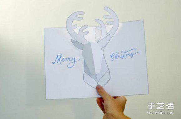 立体驯鹿圣诞贺卡制作 立体圣诞节卡片DIY教程