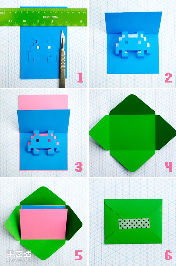 如何自制八位元立体卡片的方法步骤带图纸