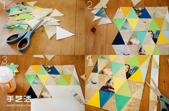 拼图卡片的制作方法图解 手工DIY装饰卡片步骤