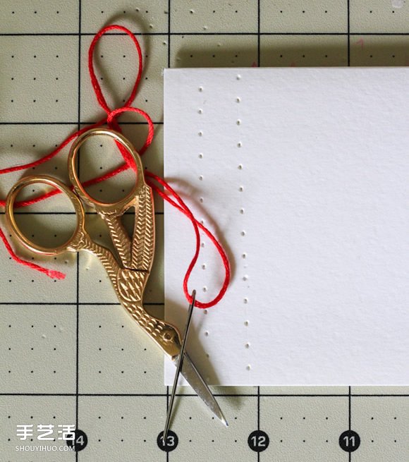 缝线贺卡的手工制作方法 刺绣装饰贺卡DIY教程