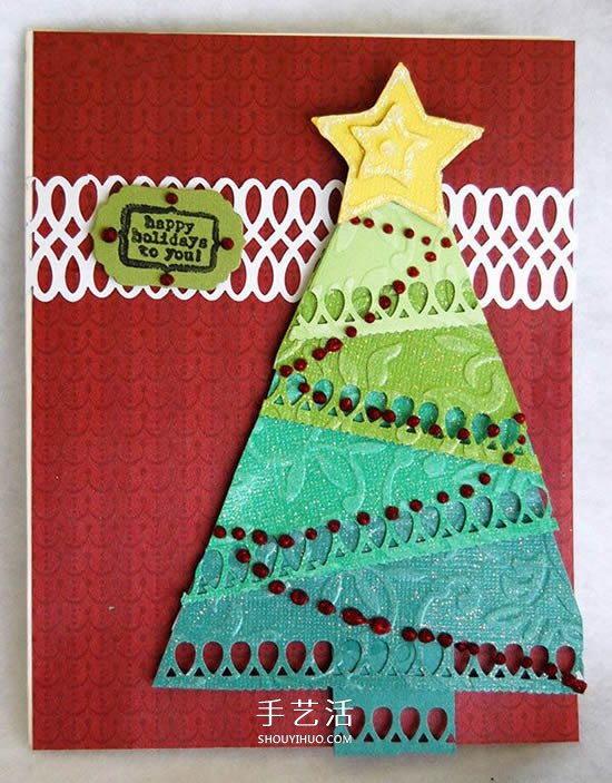 漂亮圣诞树贺卡制作方法 给朋友送上真诚祝福