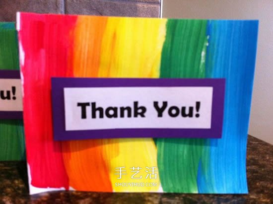 感恩节彩虹卡片的做法 儿童手工制作彩虹贺卡