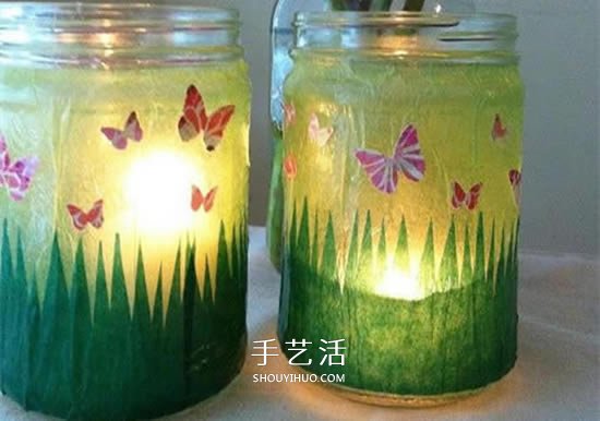 小小蝴蝶迎着晨光飞舞 自制玻璃瓶灯笼的方法