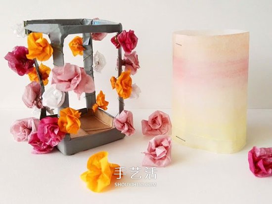 牛奶盒做灯笼的方法 唯美花朵灯饰怎么做图解