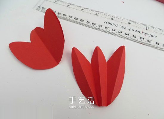 简单郁金香花贺卡做法 卡纸手工制作花朵贺卡