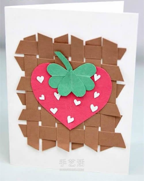 幼儿园手工贺卡教程 可爱母亲节草莓贺卡DIY