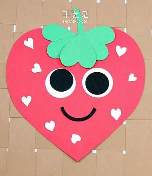 幼儿园手工贺卡教程 可爱母亲节草莓贺卡DIY