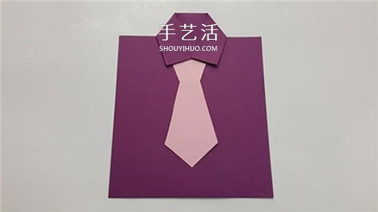 创意父亲节贺卡手工制作 卡纸做衬衫领带卡片