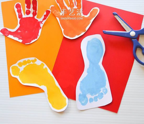 手掌脚掌印做卡片 创意有趣的母亲节贺卡DIY