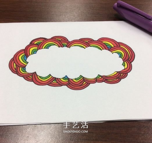 DIY制作彩虹感恩卡的手绘教程