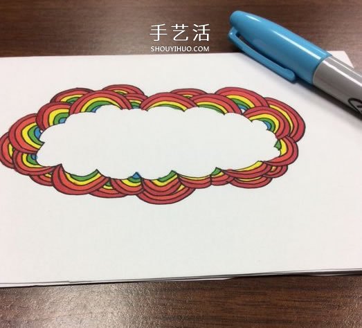 DIY制作彩虹感恩卡的手绘教程