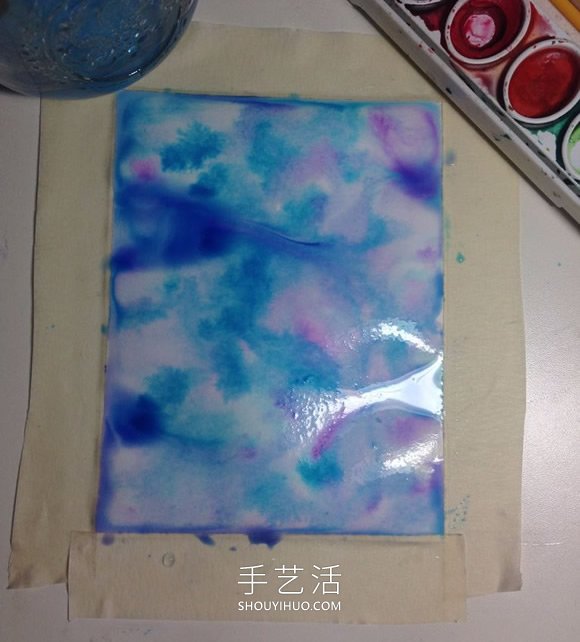 用盐和水彩手工制作创意感恩卡的做法教程