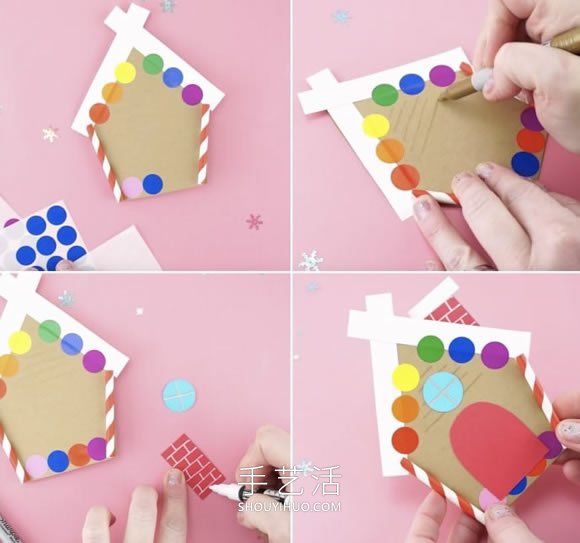 自制圣诞节姜饼屋卡片的方法图解教程