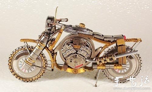 手表零件DIY手工制作的摩托车