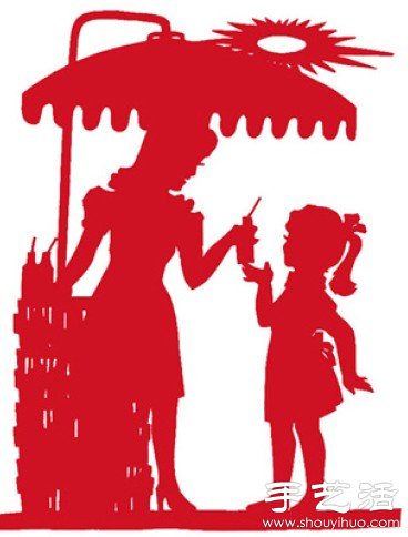 中国传统剪影图案作品欣赏