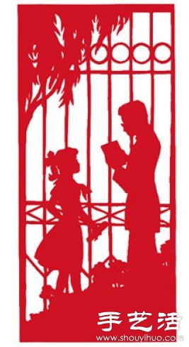 中国传统剪影图案作品欣赏