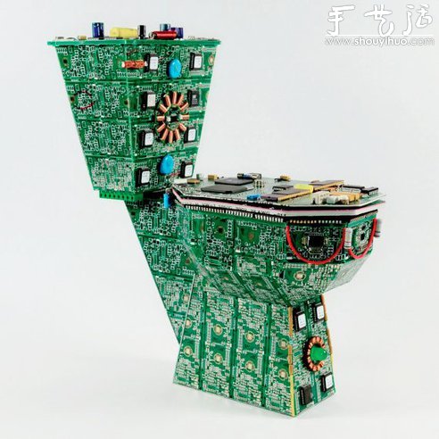 废弃印刷电路板DIY制作创意马桶