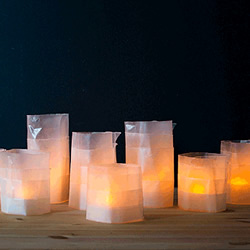 利用蜡纸和电子灯 手工DIY制作浪漫烛台