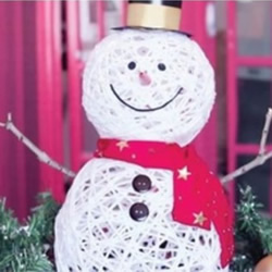 简单雪人的制作方法 用绳子DIY制作立体雪人