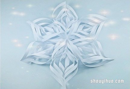 立体雪花的剪法图解 手工立体雪花剪纸步骤图