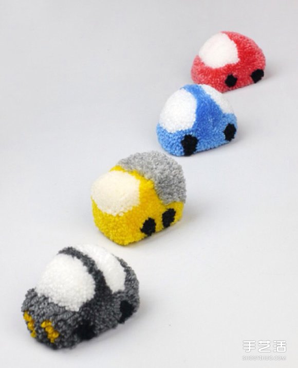 毛线球小汽车玩具制作 自制毛绒玩具汽车方法
