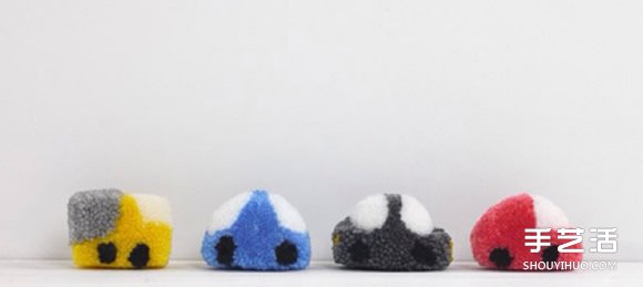 毛线球小汽车玩具制作 自制毛绒玩具汽车方法
