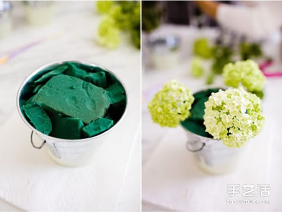 迷你铁桶制作花瓶 DIY美丽装饰插花的教程