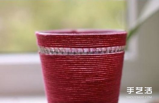 毛线缠绕杯子改造小制作 塑料杯子改造教程