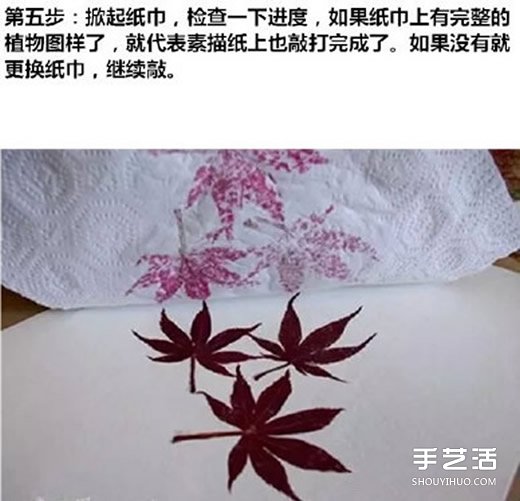 树叶拓印画怎么做 自制树叶拓印画步骤图片