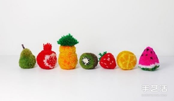 毛线球水果的做法图解 送上诱人的水果和橙子