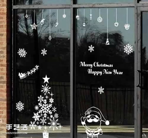 幼儿园环境创设图片之圣诞节窗户窗花贴纸