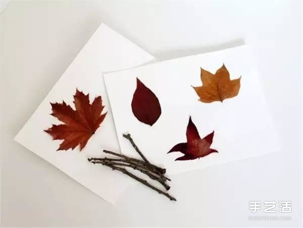 树叶画玩偶手工制作 简单叶子玩偶的做法图片