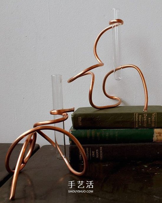 黄铜管和玻璃试管DIY制作优雅的花瓶图解