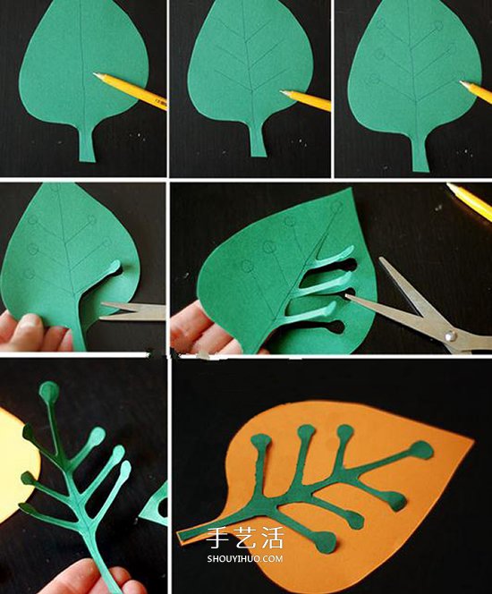 简单树叶装饰画制作 儿童卡纸树叶画的做法