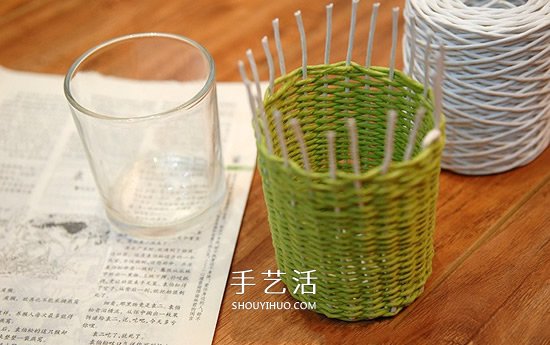 漂亮的纸藤手工制作 包括花瓶、笔筒和收纳篮