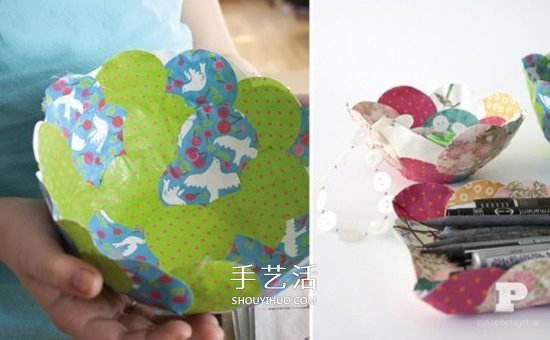 用纸制作简易小花碗的方法 帮你收纳零碎小物